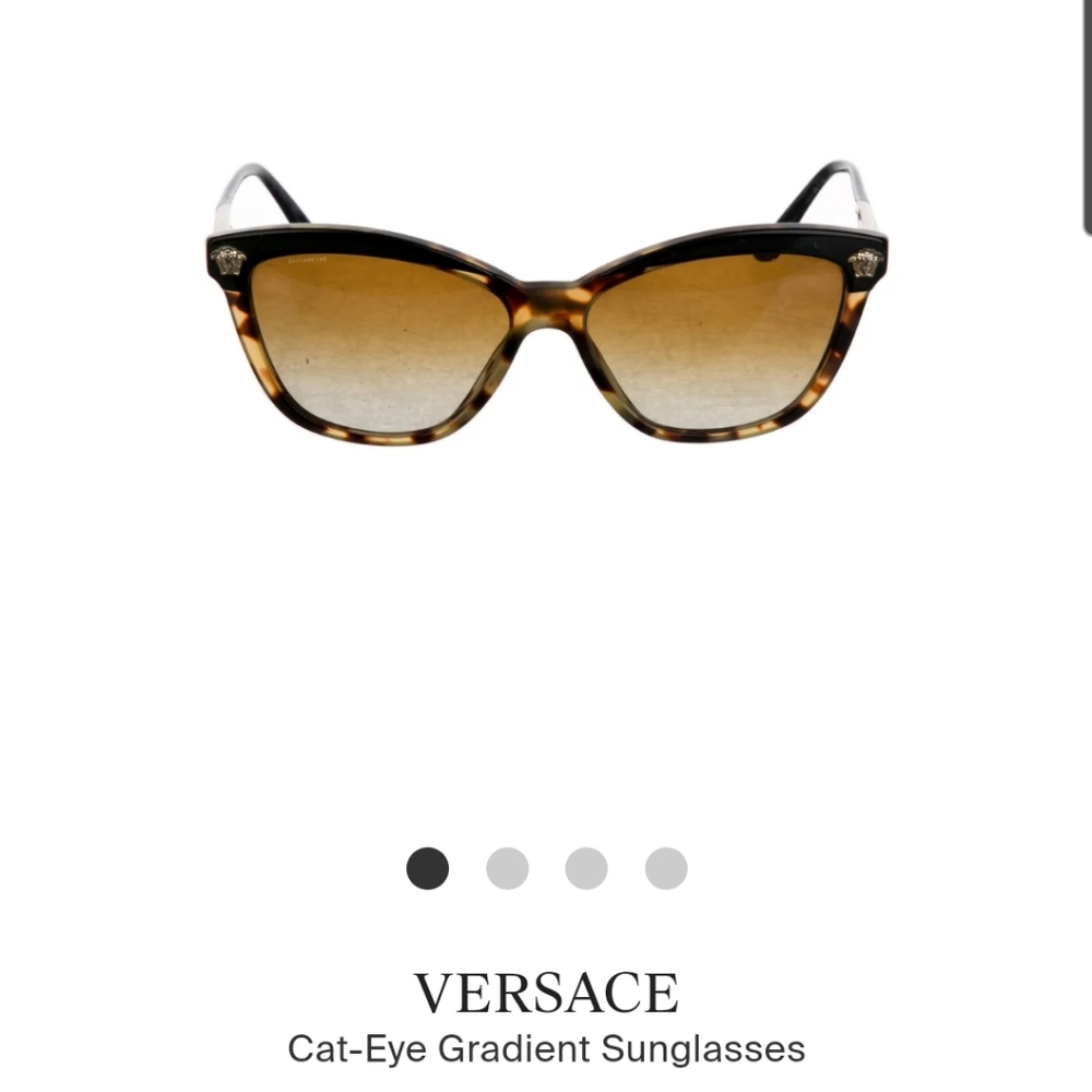 Versace Cat-Eye Sunglasses VE4313 5177/13 Black Top Havana